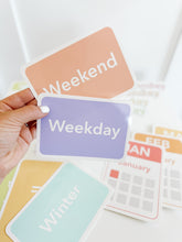 Load image into Gallery viewer, Calendar (Days, Months, Seasons) Flashcards and Magnets