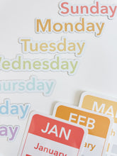 Load image into Gallery viewer, Calendar (Days, Months, Seasons) Flashcards and Magnets