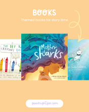 Load image into Gallery viewer, Three children's books on a beige background with 'goodnightfox.com' branding.