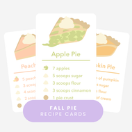 Pie Printable Sensory Recipe Cards
