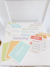 Load image into Gallery viewer, Calendar (Days, Months, Seasons) Flashcards and Magnets