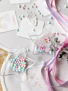 GoodnightFox Unicorn and Cloud Acrylic Charms for unicorn sensory play.