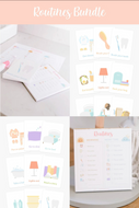 Product bundle with stationery items on a light background