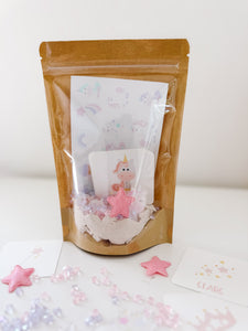 GoodnightFox Unicorn Sensory Kit with pastel sensory filler and unicorn play pieces.