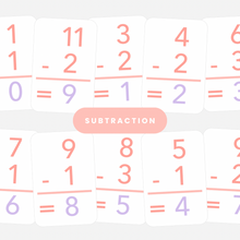 Load image into Gallery viewer, Basic Subtraction Flashcards