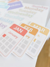Load image into Gallery viewer, Calendar (Days, Months, Seasons) Flashcards and Magnets