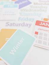 Load image into Gallery viewer, Calendar (Days, Months, Seasons) Flashcards and Magnets