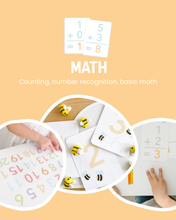 Load image into Gallery viewer, Educational math toys for counting and number recognition on a yellow background