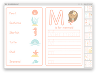 Mermaid busy book printable for preschool ocean learning activities.