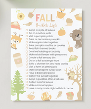 Load image into Gallery viewer, Free Fall Bucket List Printable