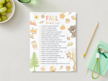 Load image into Gallery viewer, Free Fall Bucket List Printable