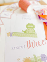 Load image into Gallery viewer, Dinosaur Three Rex Girly Birthday Theme