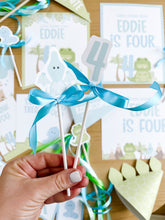 Load image into Gallery viewer, Dinosaur Stomp Chomp Roar Four Birthday Theme