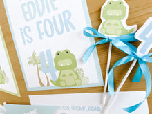Load image into Gallery viewer, Dinosaur Stomp Chomp Roar Four Birthday Theme