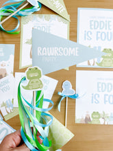Load image into Gallery viewer, Dinosaur Stomp Chomp Roar Four Birthday Theme