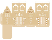 Load image into Gallery viewer, 24 Days of Christmas Gingerbread Row House Printable Play Kits — White &amp; Brown