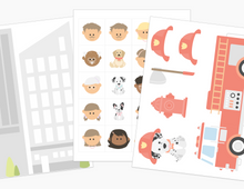 Load image into Gallery viewer, Fire Fighter &amp; Fire Truck Printable Dramatic Play Kit