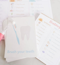 Load image into Gallery viewer, Routines Bundle: Checklist Notepad, Flashcard Sets for Morning Routine &amp; Evening Routines